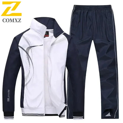 Men Sportswear New Spring Autumn Tracksuit 2 Piece Sets Sports Suit Jacket+Pant Sweatsuit Male Fashion Print Clothing Size L-5XL.