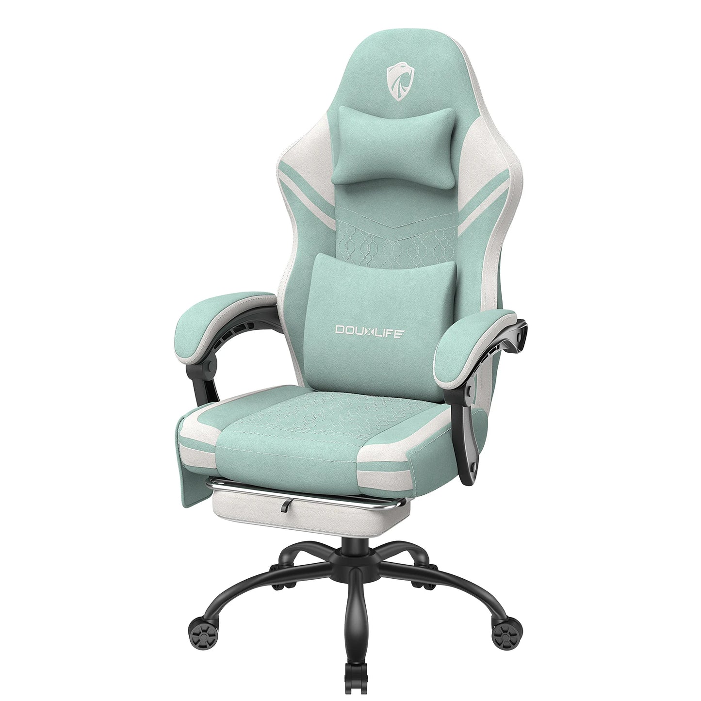 GC-RC05 Gaming-Stuhl, Stoff-Computerstuhl mit Zwei-Punkt-Massagebürostuhl, ergonomischer Stuhl mit verbreitertem Kissen mit Taschenfeder