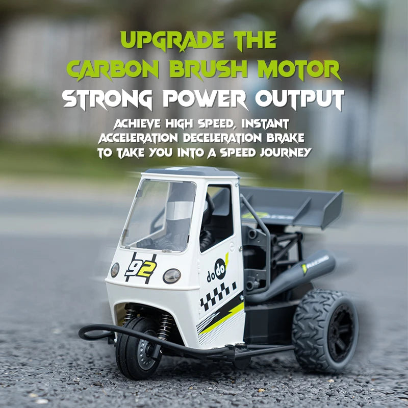 ZWN S810 Three Wheels RC Car With Lights Spray 2.4G Remote Control Electric High Speed Emulation Motorcycles Toys For Kids.