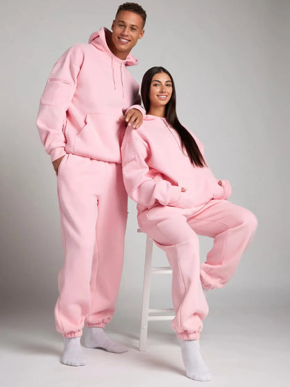 2025 Fitness Workout Outfits Autumn Winter Women Man Tracksuit Sport Pocket Sweatshirt Hoodies Sweatpants 2 Two Piece Set Lover