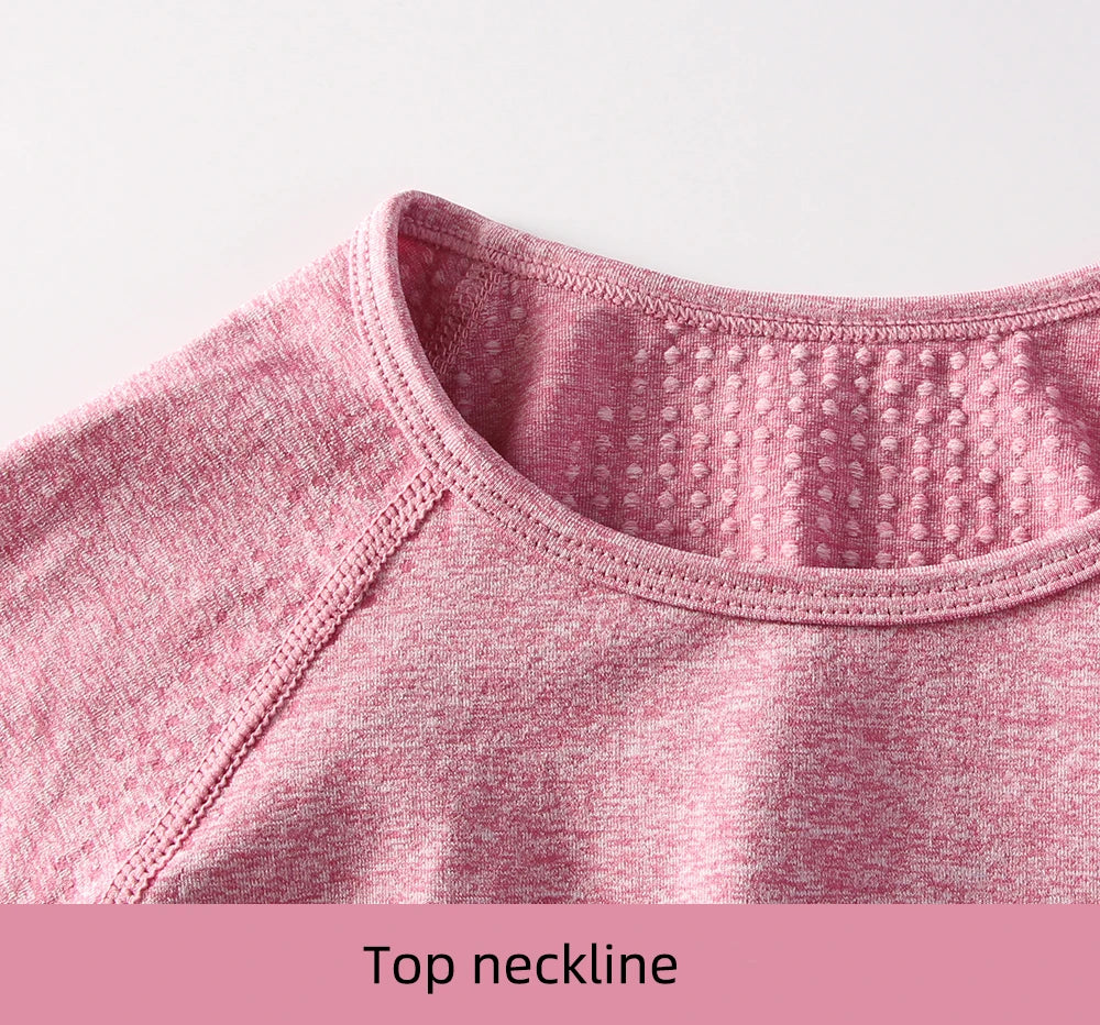 Women Seamless Yoga T-Shirt Fitness Crop Top Workout Gym Shirts Short Sleeve Quick-drying Yoga T-shirts Sportswear Female.
