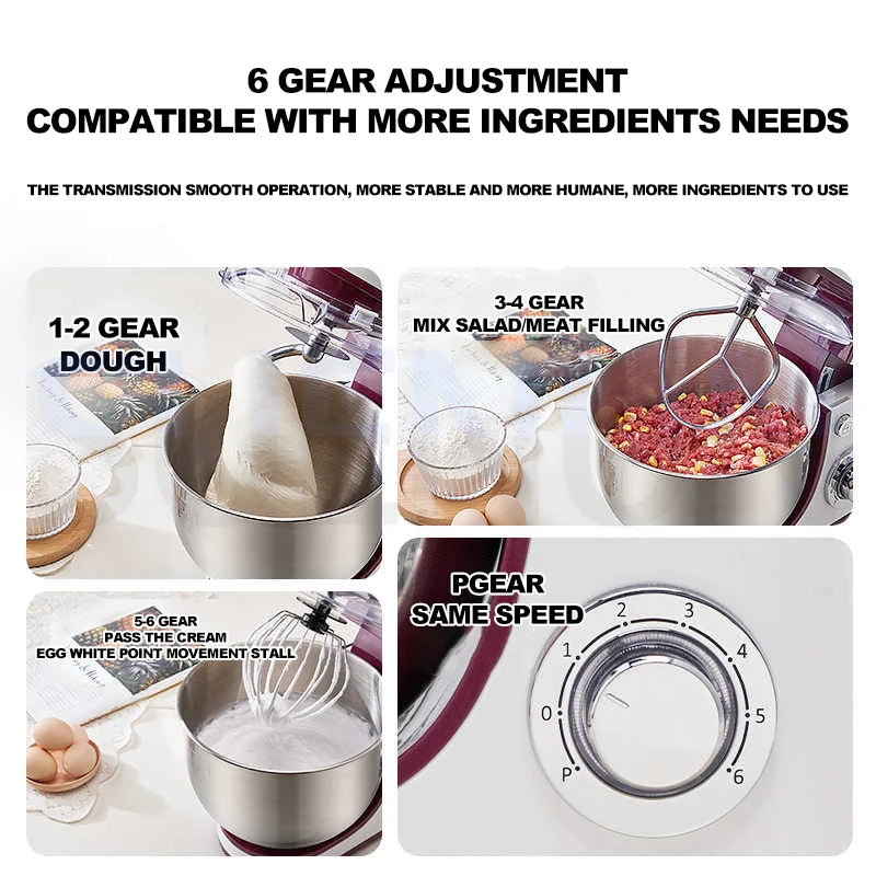 10L Stand Mixer Electric Kitchen Mixer Food Processor Dough Kneading Machine Kneader Kitchen Appliances Stir Fried chef's Machin.