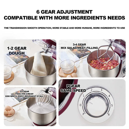 10L Stand Mixer Electric Kitchen Mixer Food Processor Dough Kneading Machine Kneader Kitchen Appliances Stir Fried chef's Machin.