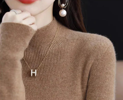 Solide Hälfte Rollkragen Stricken Pullover Frauen Herbst Winter Koreanische Langarm Pullover Mode Alle Spiel Dicke Warme Dünne Jumper Neue