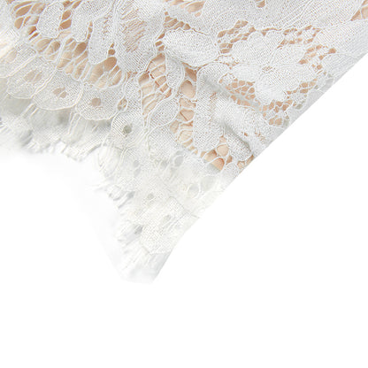 Ladies Elegant Jumpsuit  Spaghetti Straps V-Neck Solid Embroidered Lace Open Back Wide Leg Jumpsuit Long Jumpsuit Black White.