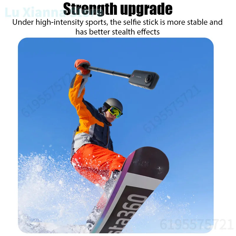 1.2m Ultra-Long Carbon Fiber Invisible Selfie Stick For Insta360 X3/X2/for DJI Action 3/GoPro Camera Invisible Selfie Stick.