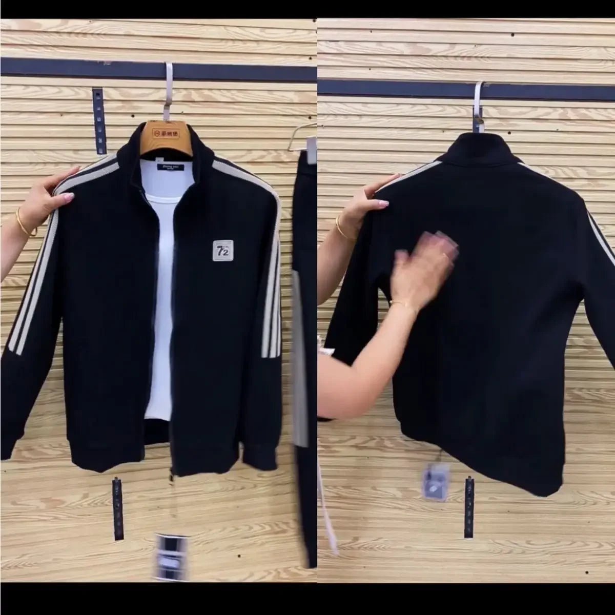 Men's Casual Sportswear Set Spring Autumn Long Sleeve Stand Collar Jacket Pants Comfortable Breathable Sports Outfit.