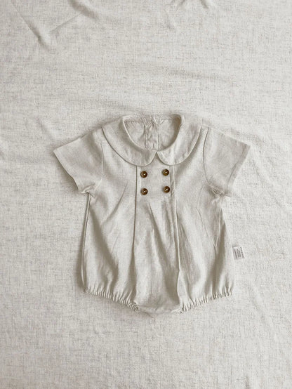 Sommer Kleinkind Kinder Streifen Body Jungen Lose Turndown Kragen Overall Mädchen Baby Dünne Crawlwear Onesie Kleidung Ein Stück
