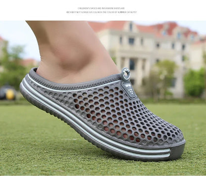 YRZL Mens Sandals Light EVA Summer Casual Shoes Hole Shoes Clogs Lovers Home Garden Outdoor Big Size 45 Male Beach Flat Slippers