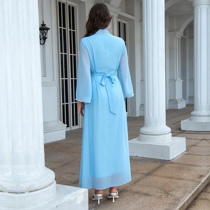 Marok kanis che Kaftan Frauen Mode Diamant mit Gürtel Chiffon Kleid Eid Ramadan arabische Robe Islam Luxus Party muslimische Kleider.