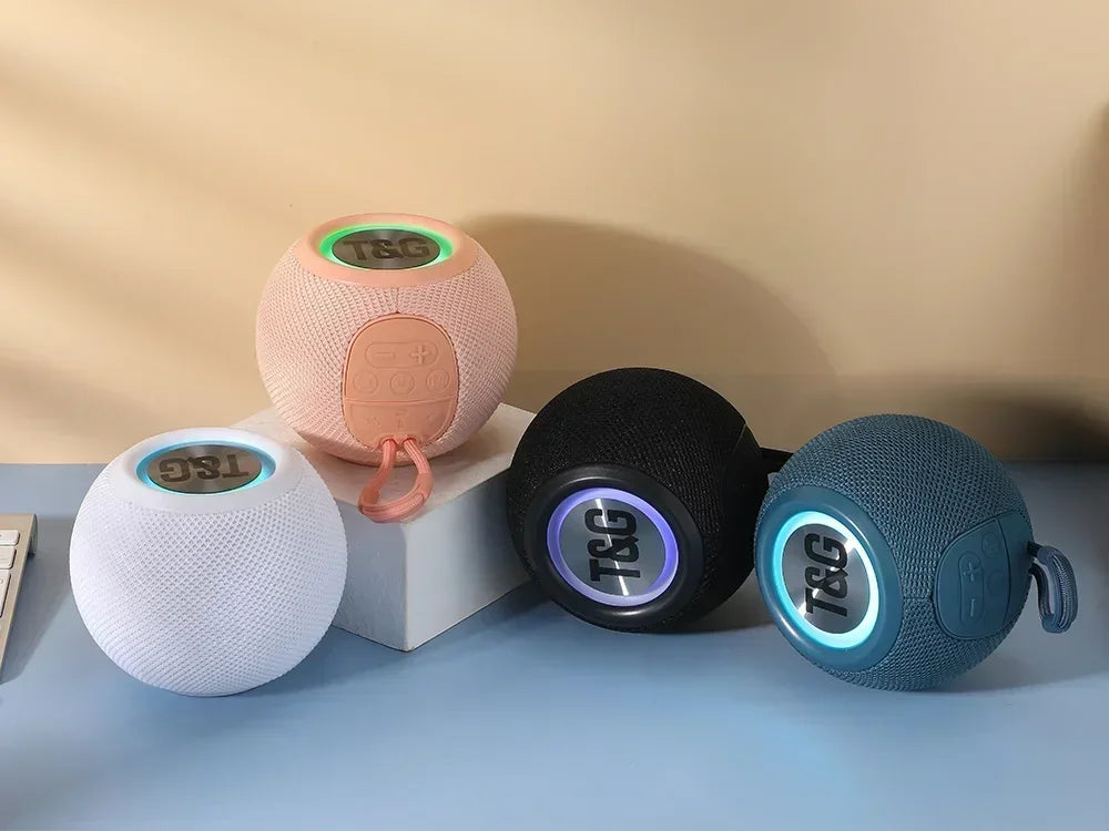 T&G TG337 Bluetooth Speaker Portable TWS Wireless Mini Bass Boombox LED Loudspeaker IPX7 Outdoor Music Player Support BT AUX FM