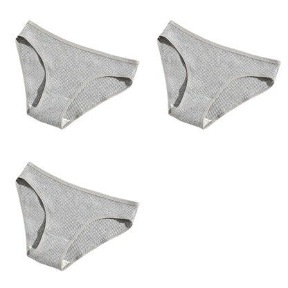 3Pcs/Set Cotton Panties Women Low Waist Underwear Seamless Briefs Solid Color Sports Breathable Underpants Female Lingerie