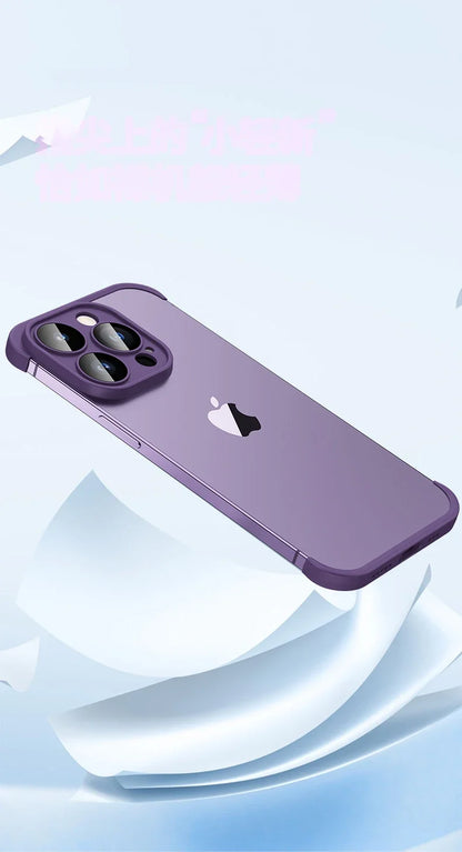 Frameless Silicone Bumper with Lens Protector Case for IPhone 17 Air 14 13 12 15 16 Pro Max Plus 15Pro 16Pro IPones Corner Cover.