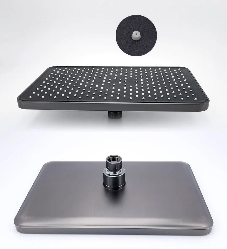 VGX LED Digital Shower System Modern Bathroom Temperature Display Shower Faucet Set Rainlfall Bathroom Mixer Bidet Shower Set