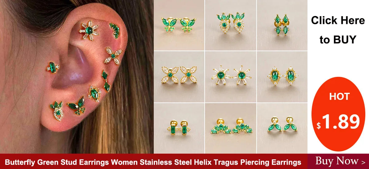NEW IN 1 Piece Stainless Steel Mini Zircon Stud Earring Women Gold Color Helix Ear Studs Tragus Cartilage Piercing Jewelry.