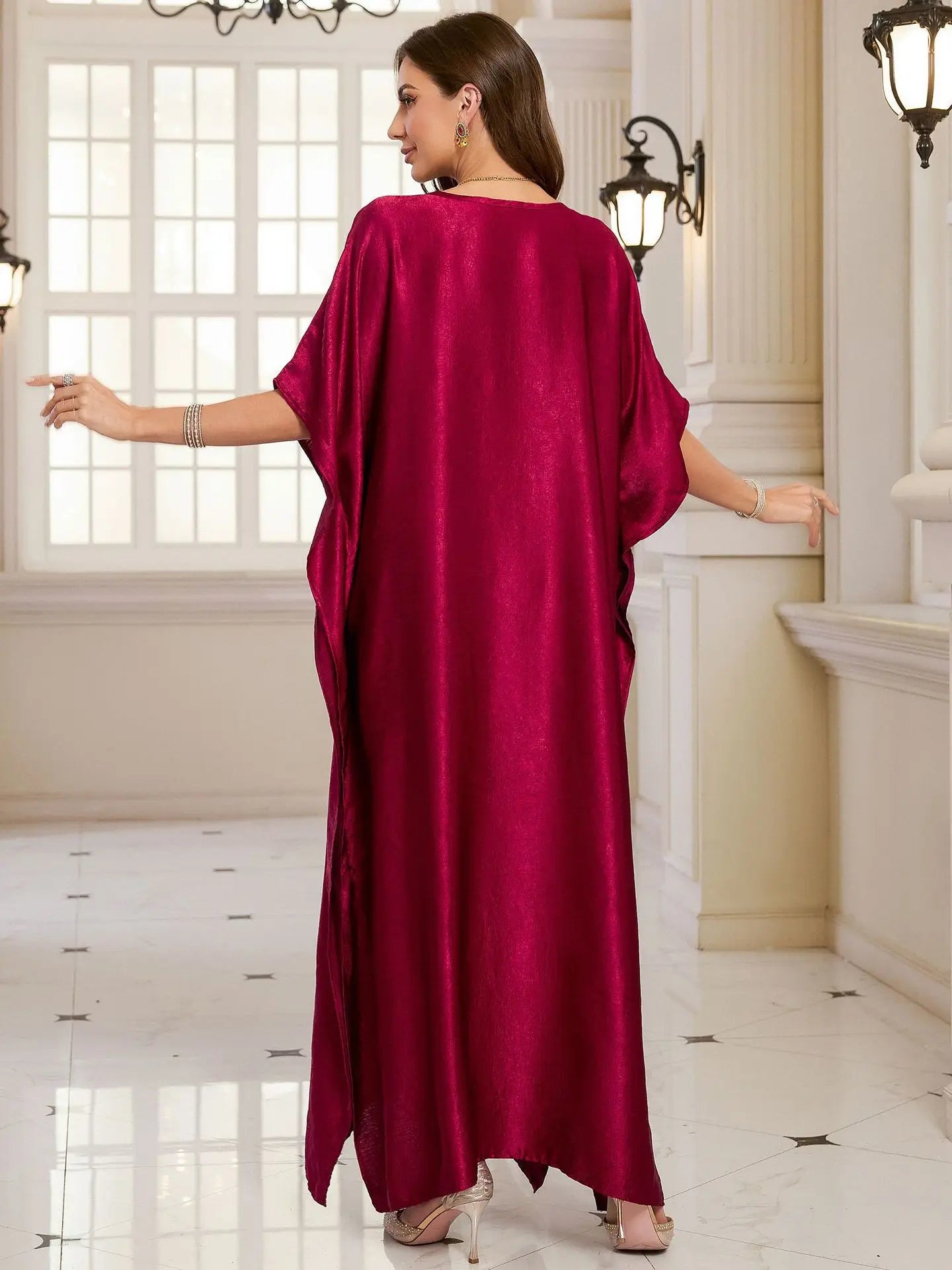 Frauen bestickte lange Kaftane Plus Size Kaftan Kleider Strand Badeanzug Cover Up Moomoo Kleid marokkanische Robe.