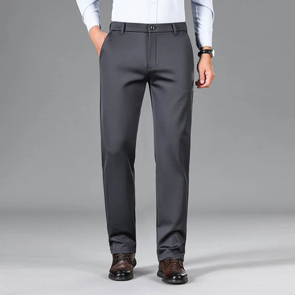 2025 Autumn Winter Suit Pants Men Baggy Straight Business High Waist Work Thick Embroidery Long Formal Trousers Male Plus Size.