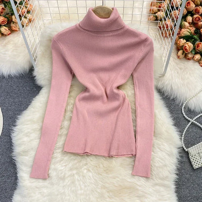 2026 neue Herbst Winter Rollkragen Langarm Gestrickte Pullover Einfarbig Multi Farbe Kaschmir Grundlegende Weiche Pullover.