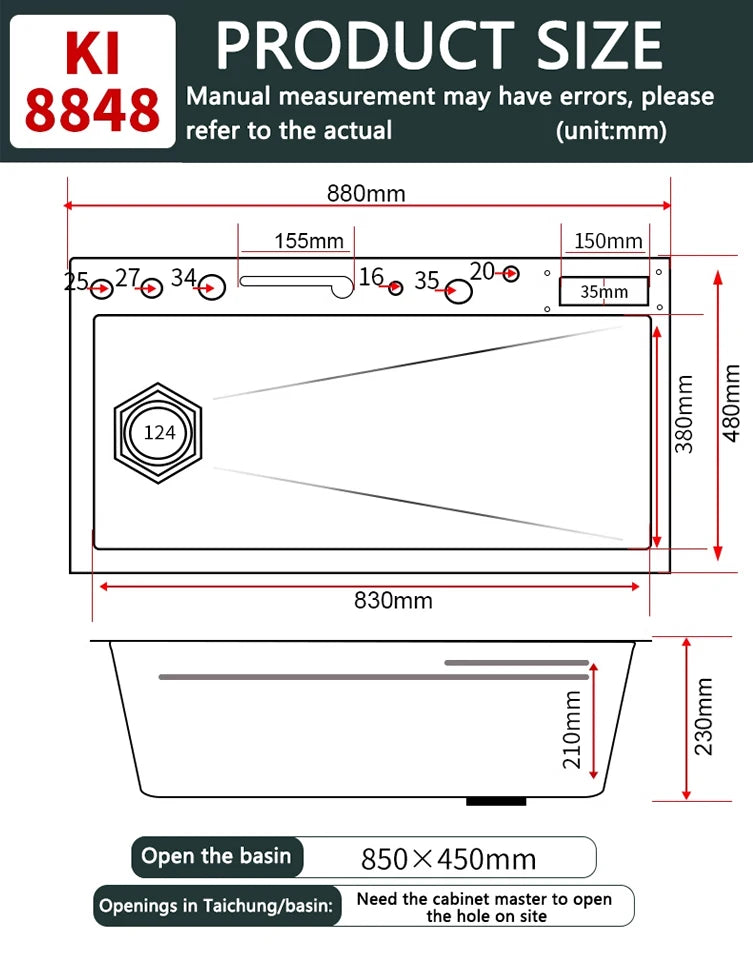Stainless Steel Kitchen Sink with Waterfall Extra Large Single Slot Digital Display Dishwashing Basin Includes Sinks 100x50cm