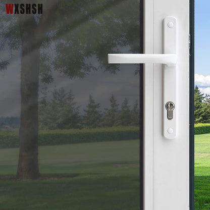 Window Privacy Film One Way Daytime Privacy Static Cling Sun Blocking Anti UV Reflective Window  for Home and OfficeBlack Silver.