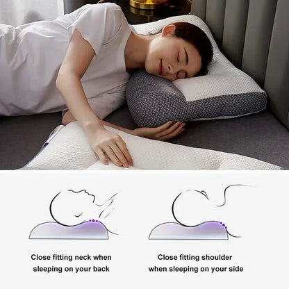 Orthopedic Reverse Traction Pillow Protects Cervical Vertebra and Helps Sleep Single Neck Pillow Can Be Machine Washable 48X74cm