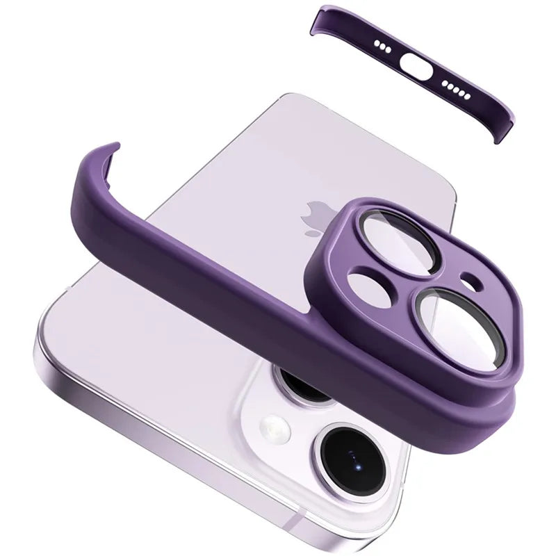 Frameless Silicone Bumper with Lens Protector Case for IPhone 17 Air 14 13 12 15 16 Pro Max Plus 15Pro 16Pro IPones Corner Cover.