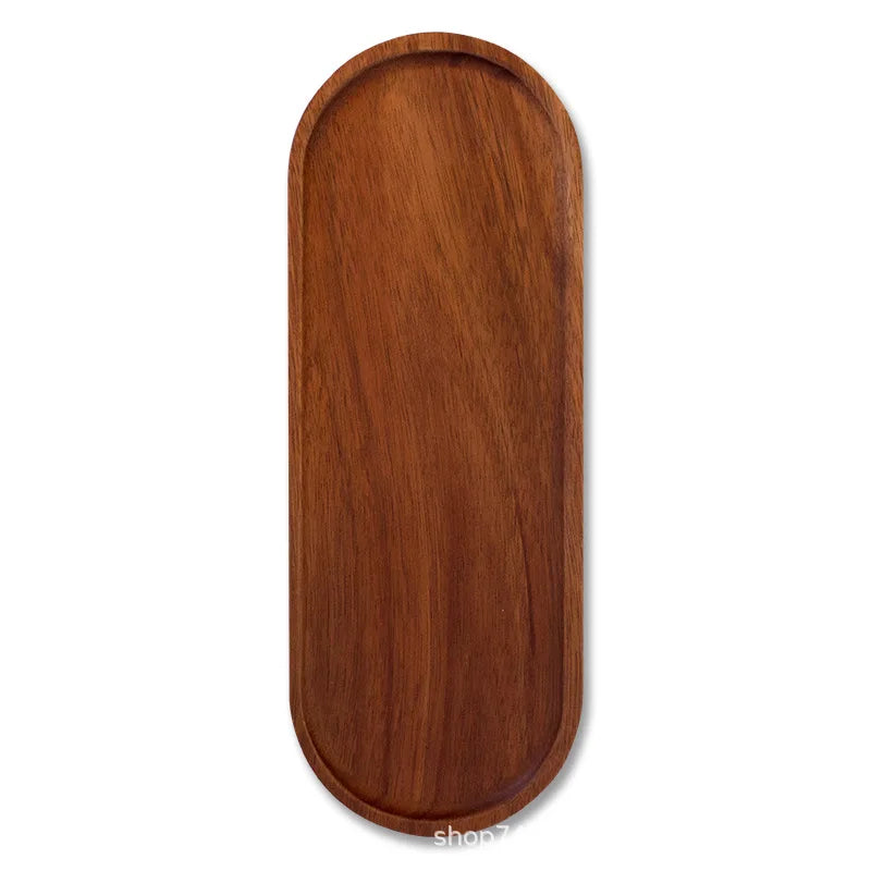 Solid Wooden Tray Rectangular Plate Fruit Snacks Food Storage Trays Hotel Home Oval Serving Tray Decorate Supplies.