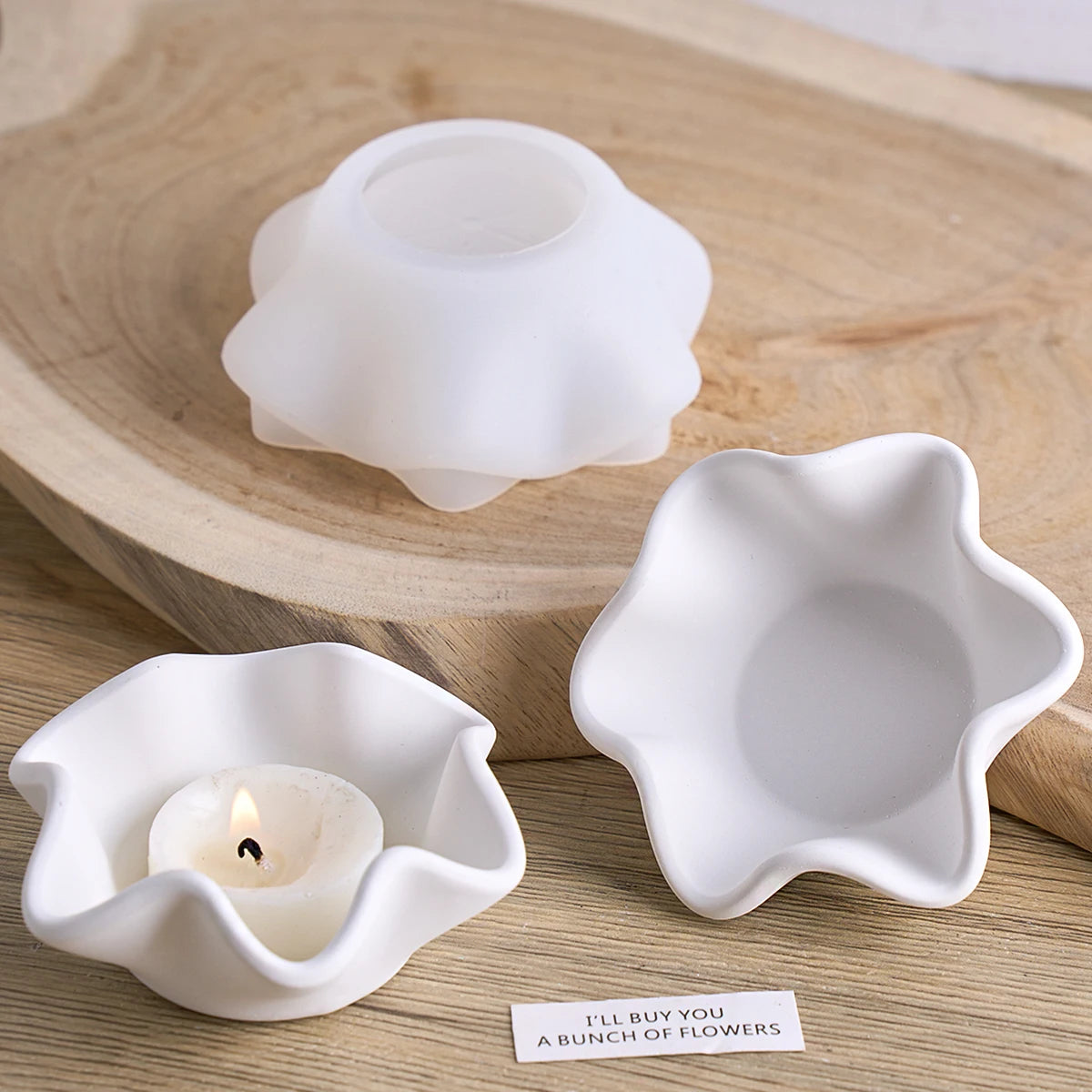 Curved Edge Bowl Silicone Mold DIY Handmade Gypsum Concrete Casting Scented Candle Cup Jewelry Storage Mold Craft Gift Home Deco.