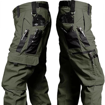 Black Camo Cargo Pants Outdoor Multi-pocket Ripstop Waterproof Trousers Male Autumn Wear-resistant Training Fishing Work Pant.