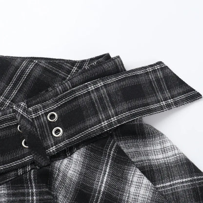 Goth Dark Punk Grunge Irregular Hem Short Skirts Women Streetwear Mall Gothic Plaid Pleated Mini Skirt Y2K Fashion Alt Bottoms.