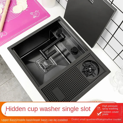 55 cm x 45 cm Küchenspüle Nano 304 Edelstahl Gemüsewaschbecken Einzelwaschbecken Waschbecken Waschbecken Verstellbarer Klapphahn