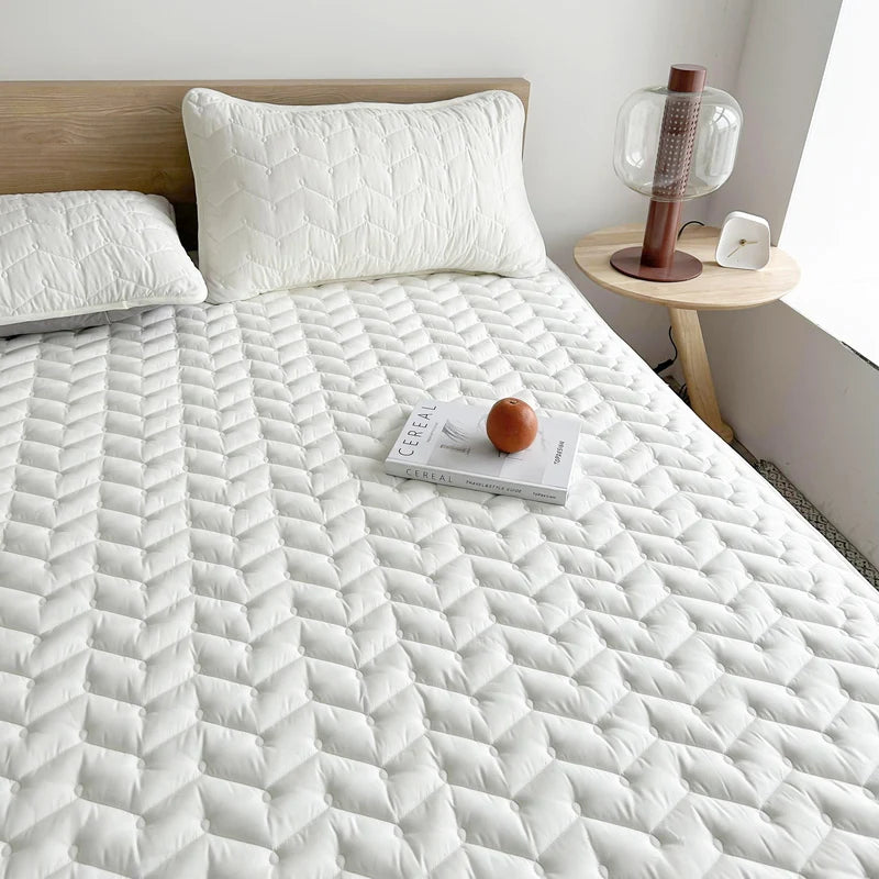 3pcs Waterproof Bedding Set 1pc Mattress Cover 2pcs Pillowcase Soft Comfortable Fitted Sheet Washable Durable Mattress Protector