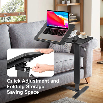 Höhenverstellbarer Sitz-Steh-Schreibtisch, pneumatischer Lift-Computertisch, Arbeitsplatz für Wohnzimmer, Schlafzimmer, Zuhause, Wohnheim