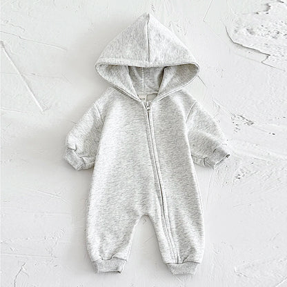 Baby Body suits einteilige Kapuze Reiß verschluss Overall dicke Neugeborene Baby kleidung Baby Boy bequeme warme Mädchen Baby kleidung Stram pler.
