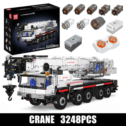 Mould King 17075 Technical Car Toys The RC Motorized LTM 1110 Crane Building Block Heavy-Duty Truck Brick Kids Christmas Gift.