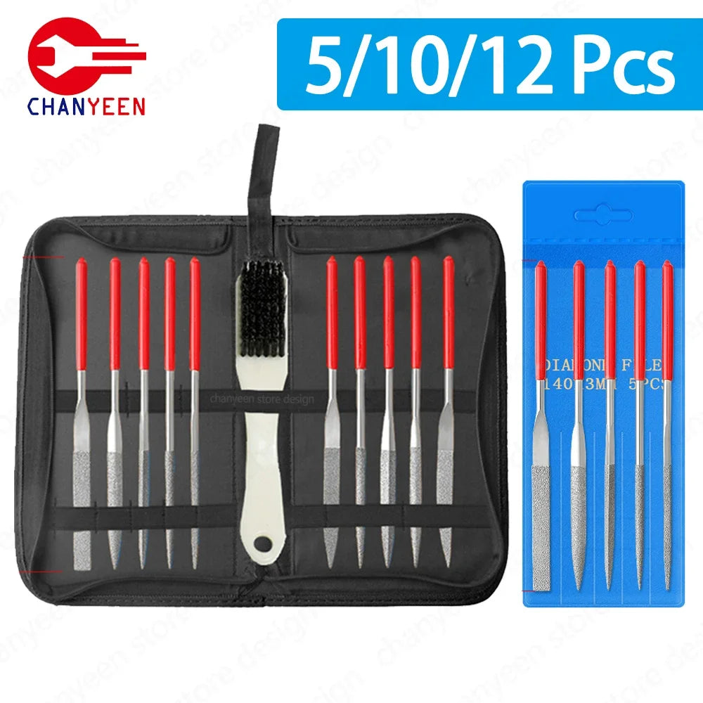 Diamant-Mini-Nadelfeilen-Set für Zimmerei, Schmuck, Stein, Glas, Metall, Keramik, Politur, Schnitzerei, DIY, Handwerk, Holzbearbeitung, Handwerkzeuge