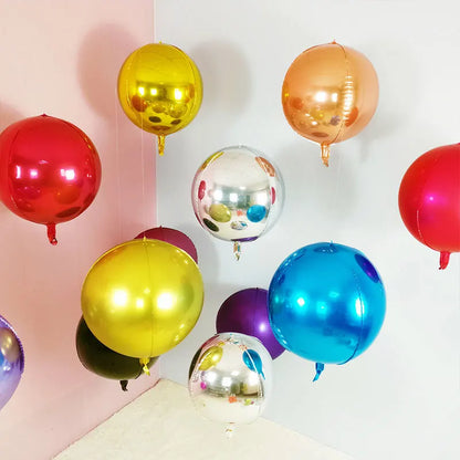 20/10/5Pcs 4D Runde Folienballons 10/18/22 zoll Metall Rose Gold Silber 4D Folienballons Helium Luft Globos Geburtstag Hochzeit Dekor