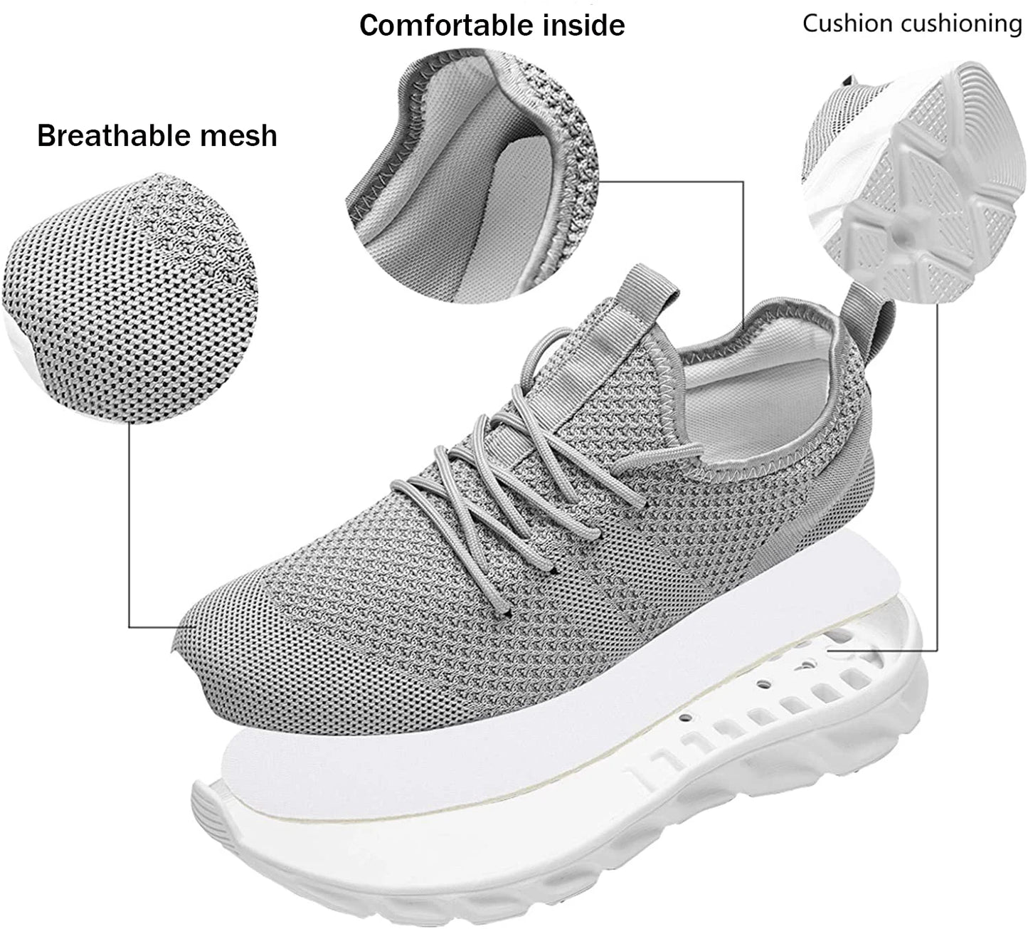 2024 Trend men's casual shoes light sneaker white large size outdoor breathable mesh fashion sports black running tennis shoes