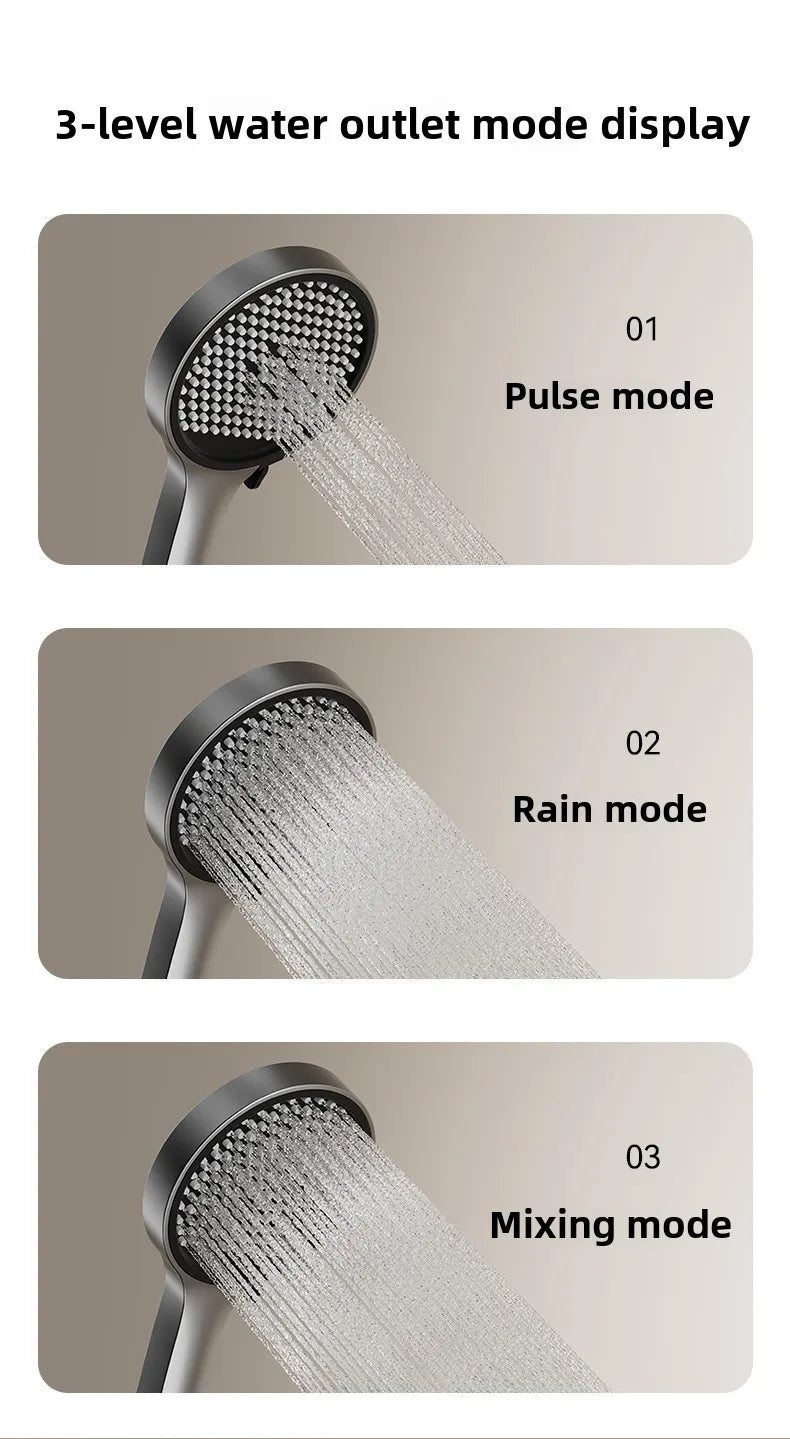 Multi Functional LED Shower Screen Wall Mounted Waterfall Shower Head Set Bathroom Digital Atmosphere Light Shower Set Screen