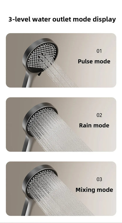 Multi Functional LED Shower Screen Wall Mounted Waterfall Shower Head Set Bathroom Digital Atmosphere Light Shower Set Screen