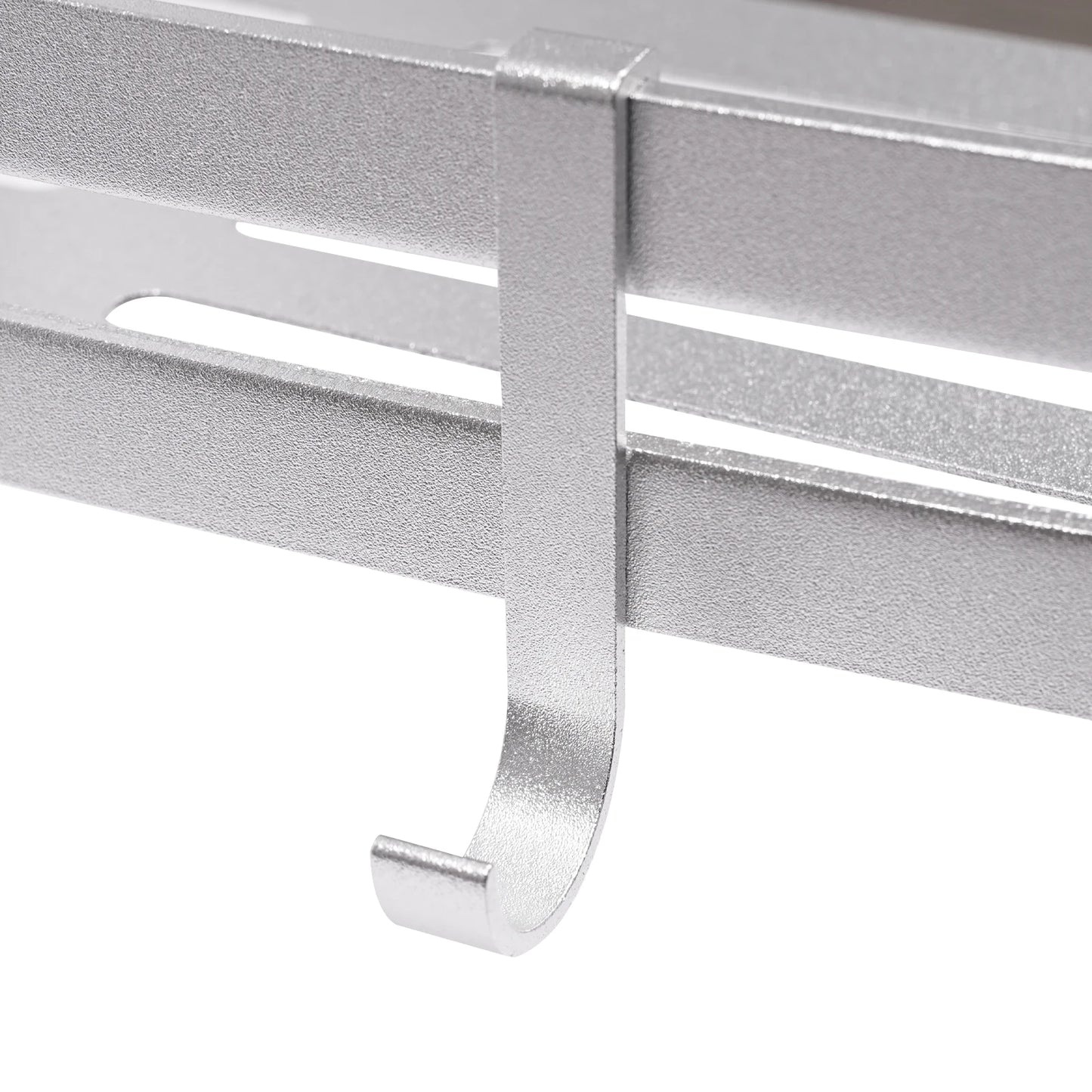 Modernes 2-stufiges Badezimmerregal in Silber/Schwarz, an der Tür montiertes Lagerregal, geeignet für Badezimmer, Küche, Wohnzimmer, Balkon