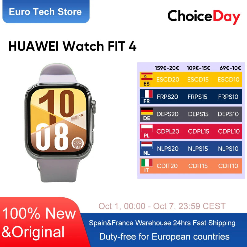 Original HUAWEI Watch FIT 4 Smartwatch,1.82-inch AMOLED Display, Bluetooth calling Health Monitoring Smart Watch.