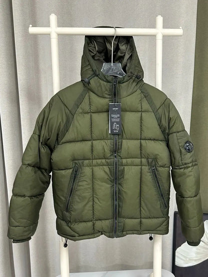 2025 Italian CC Glass Black Button Brand Style Men Winter Coat 3 Labels Logo  Jackets Men's Lightweight Thermal Coat Hooded Coat.