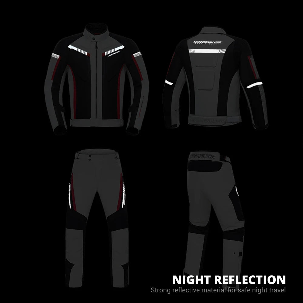 HEROBIKER Waterproof Motorcycle Jacket Man Racing Jacket Wearable Motorcycle Pants Moto Clothing With EVA Protection.