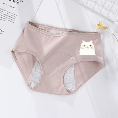 Women's menstrual briefs large flow postpartum water absorption leakproof briefs women's pure cotton menstrual briefs lingerie
