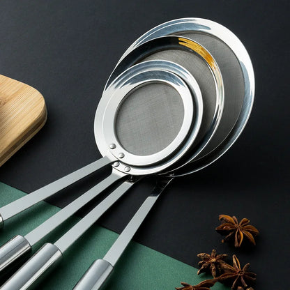 Fine Mesh 304 Stainless Steel Strainer Sieve Juice Egg Filter Colanders Coffee Tea Vegtables Filtering Food Kitchen Accessories.