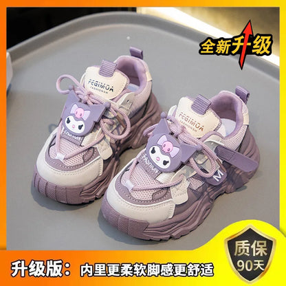 Anime Girls Kuromi Autumn New Board Shoes Sanrio Sports Dad Shoes Children Cartoon Kawaii Comfortable Breathable Casual Shoes.