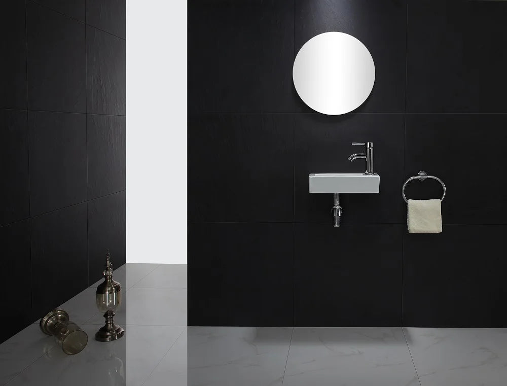 Mini Wandbehang Waschbecken Balkon ultra schmale Waschbecken Keramik Plattform Waschbecken Home Schlafzimmer Wand waschbecken