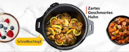 Aigostar Pressure Cooker 6L, 18-in-1 Multicooker, Keep Warm, Non-Stick Coating, Easy Cleaning, Digital Touchscreen, 1000W Pressu.