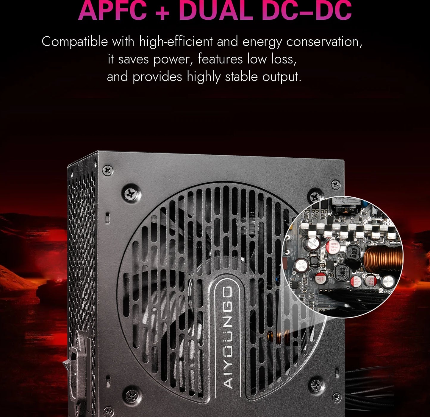 Aigo AT Power Supply PC Gamer 550W 650W 750W ATX Fonte 80 PLUS Bronze Certification 100-240V Diy Gaming Computer PSU For 14600kf.